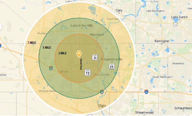 Western Market Radius Map